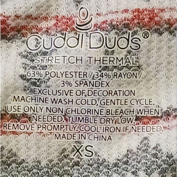 Cuddl Duds Stretch Thermal Holiday Moose Top with Thumb Holes NWOT - Picture 9 of 11